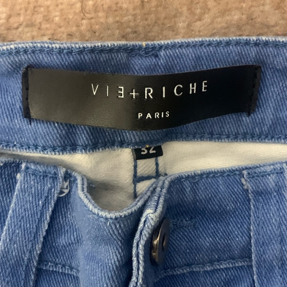 Vie Riche Baroque Print Denim Pants Size 32 (0329) - Picture 5 of 9